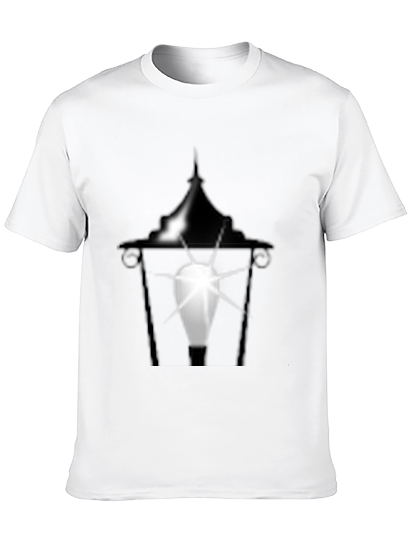 Eerie Lantern Graphic Tee - Black Cotton T-Shirt
