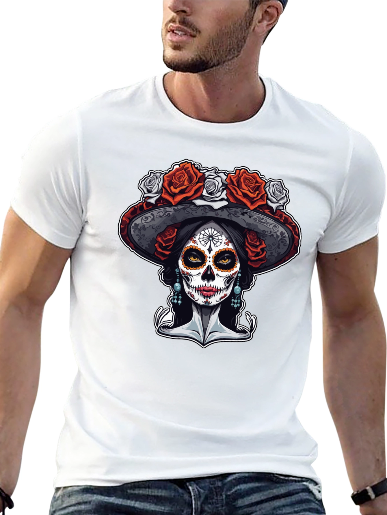 Day of the Dead T-Shirt - Sugar Skull Catrina