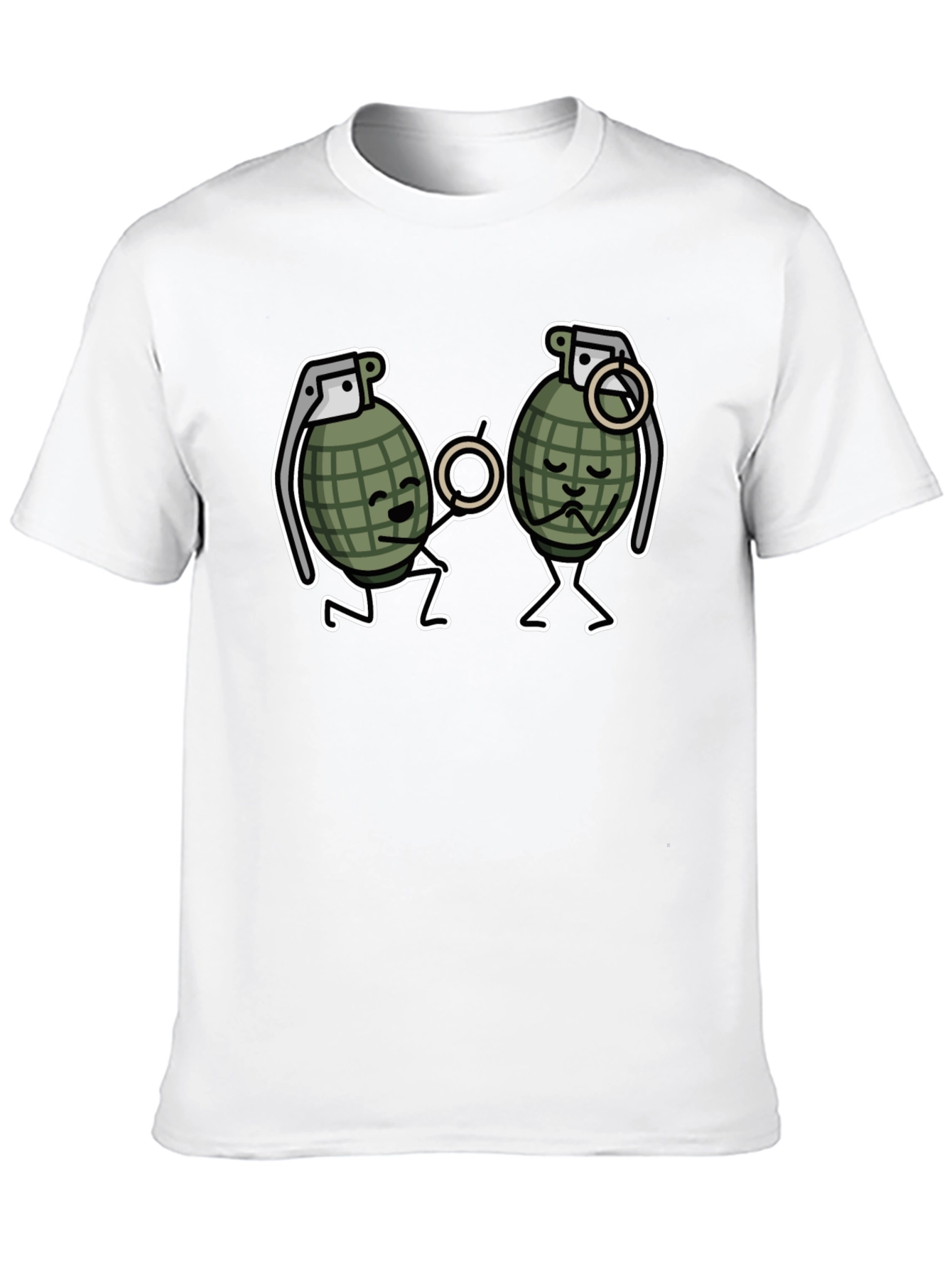 Funny Grenade Proposal Black T-Shirt