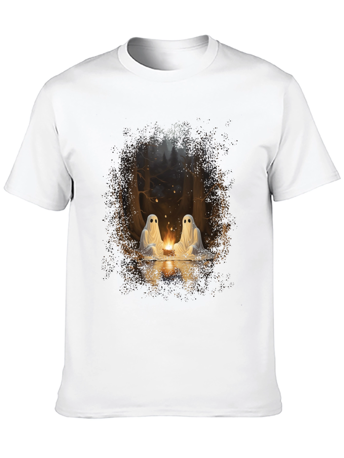 Ghostly Campfire Graphic Tee - Black