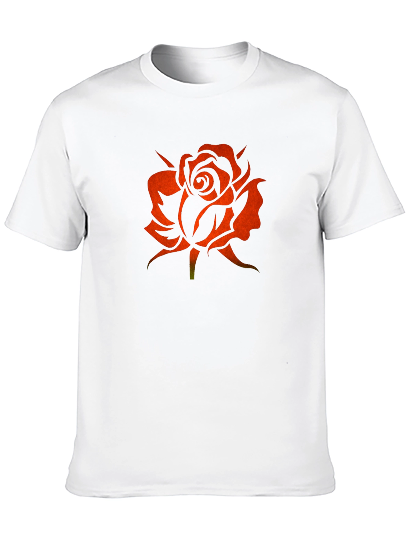 Rose Silhouette Graphic Black T-Shirt