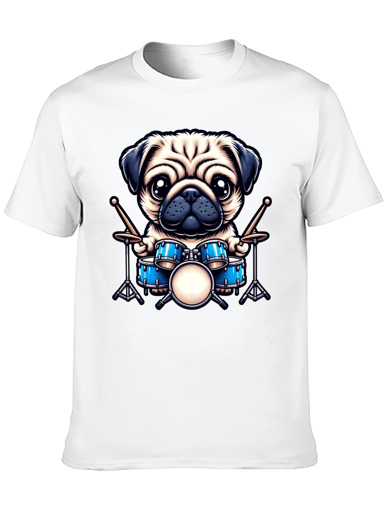 Pug Drummer Graphic Tee
