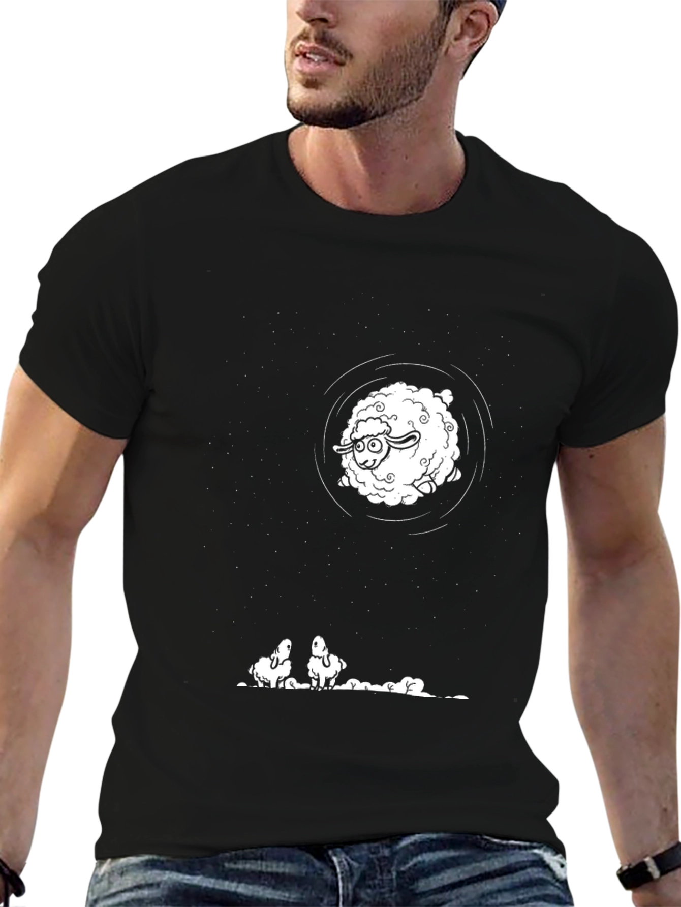 Counting Sheep Black T-Shirt