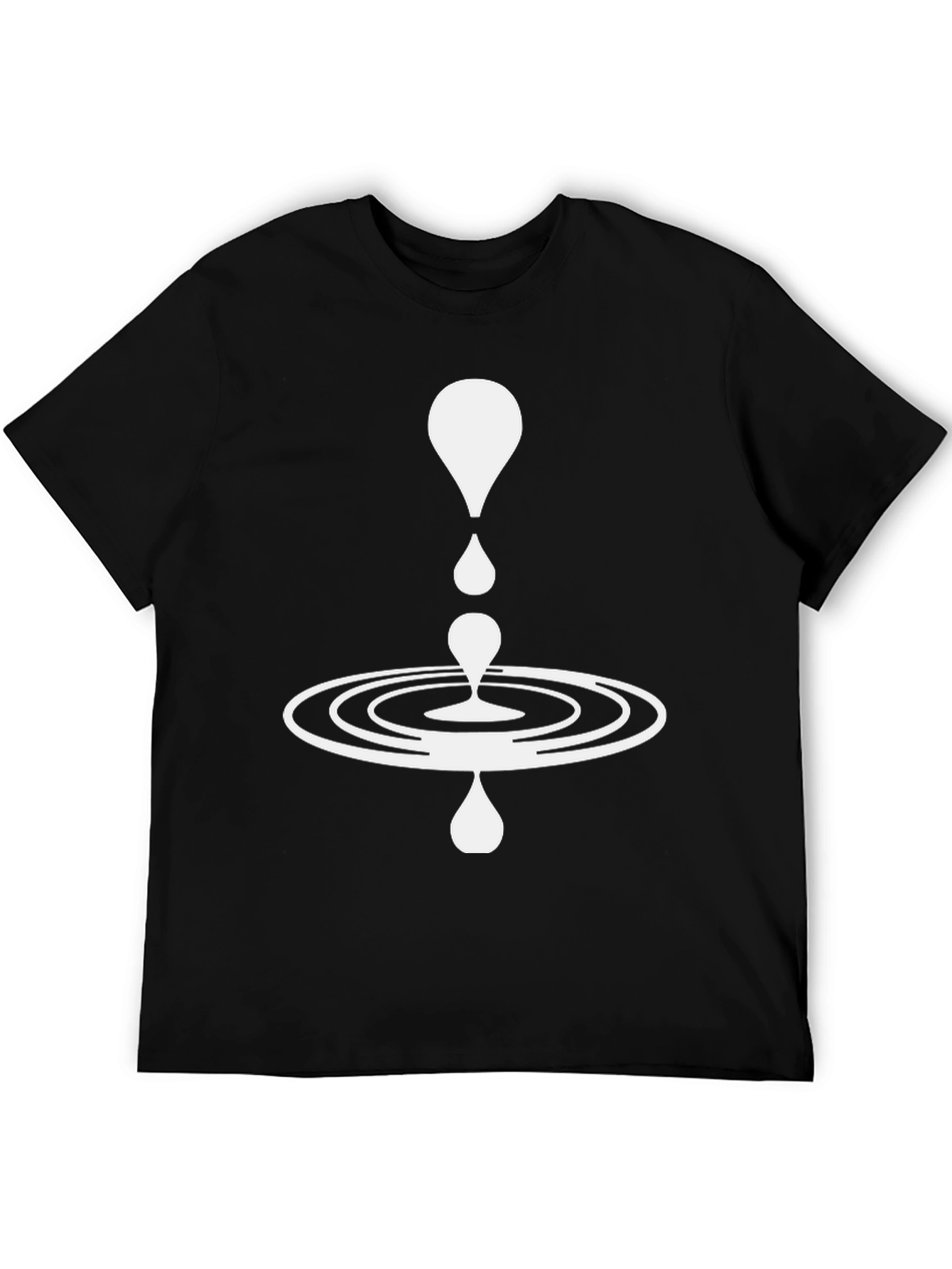 Minimalist Ripple Effect Black T-Shirt