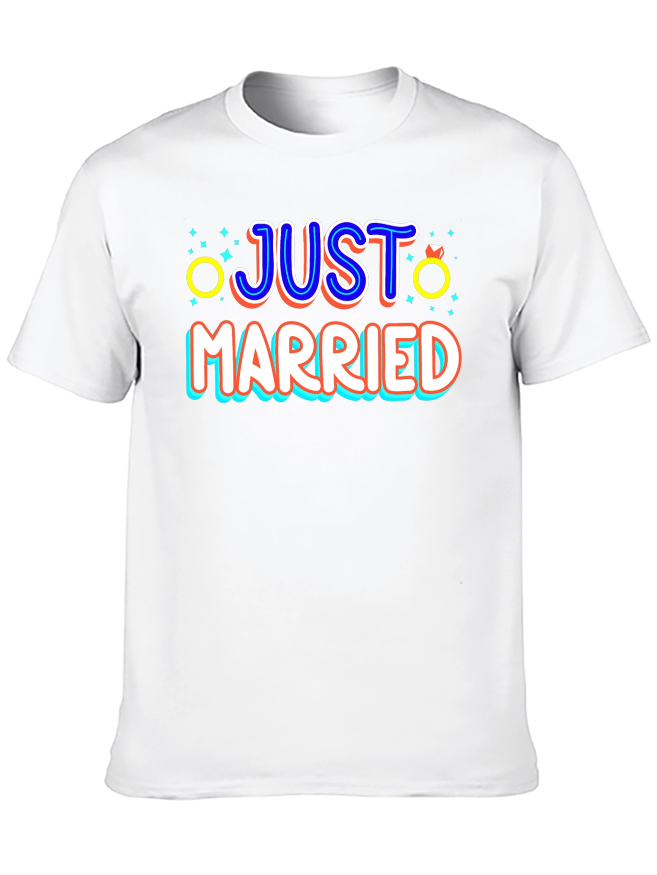 Just Married Graphic Tee - Newlywed Celebration T-Shirt