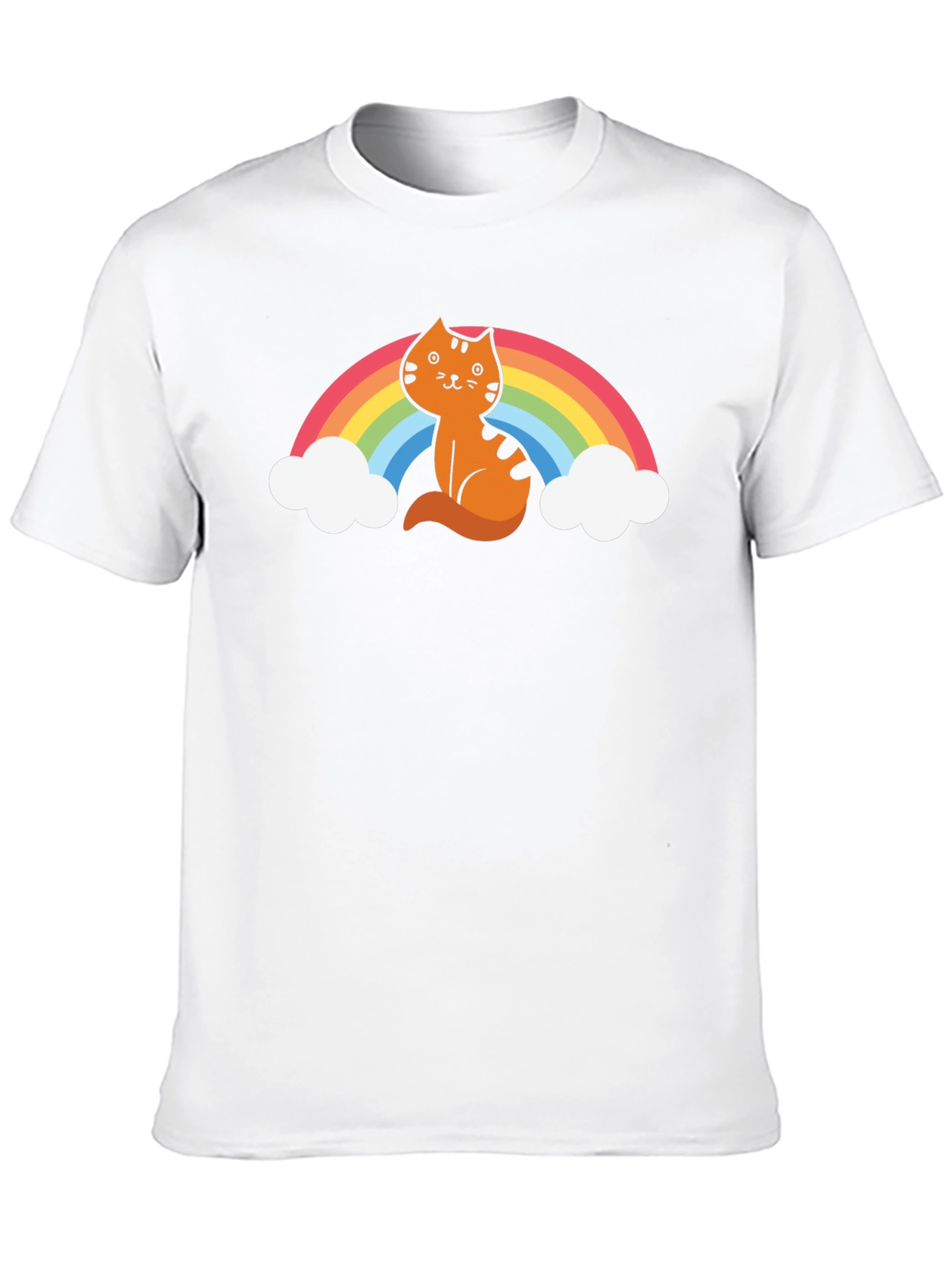 Cat Rainbow Graphic Tee - Unisex Black T-Shirt