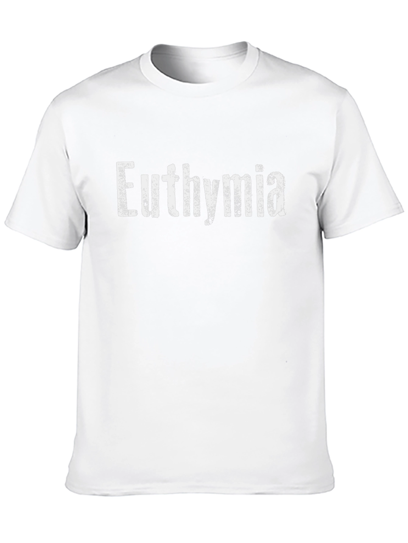 Euthymia T-Shirt - Distressed Text Design - Black Tee