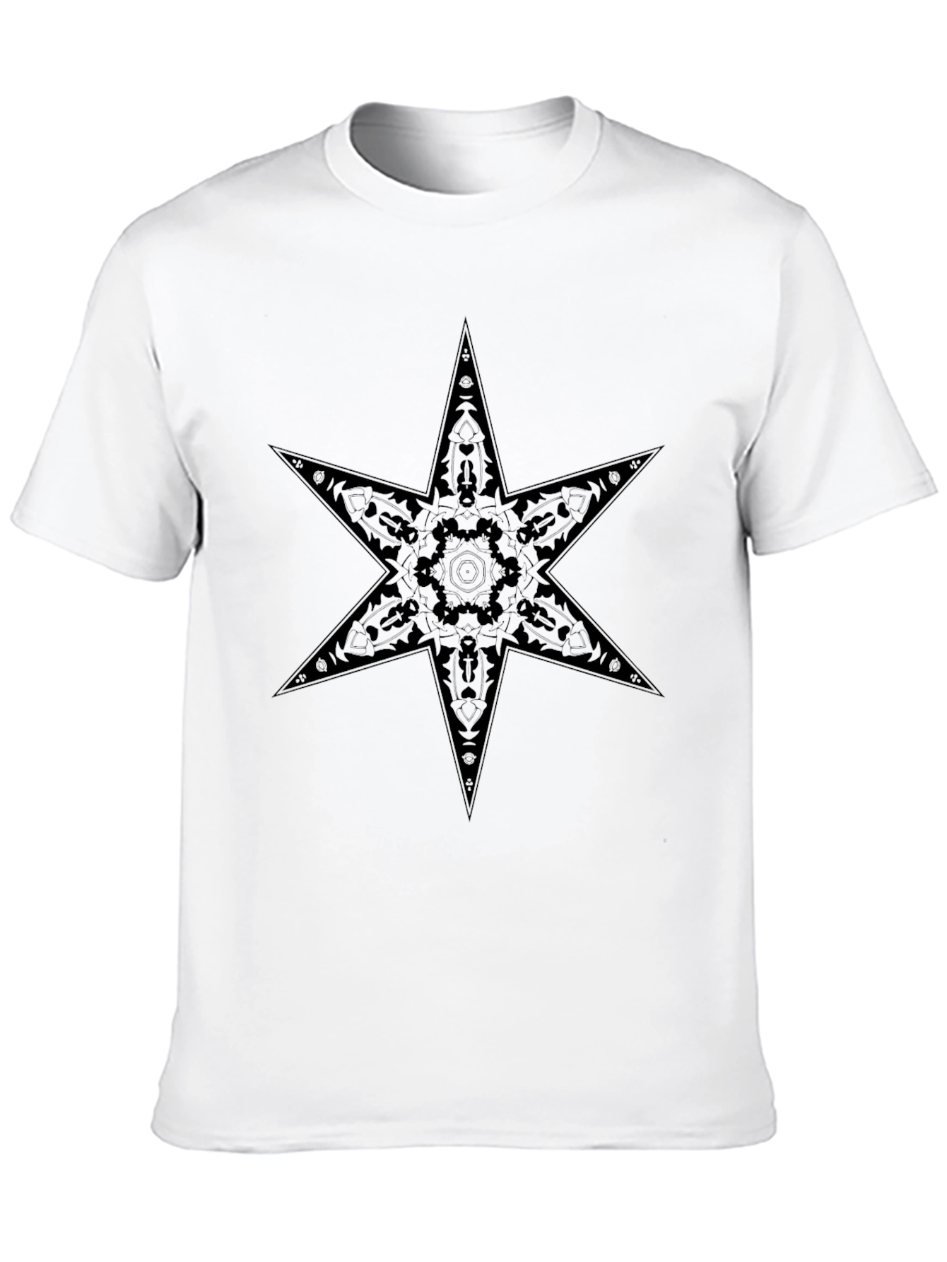 Six Point Star Graphic Print Tee - Black