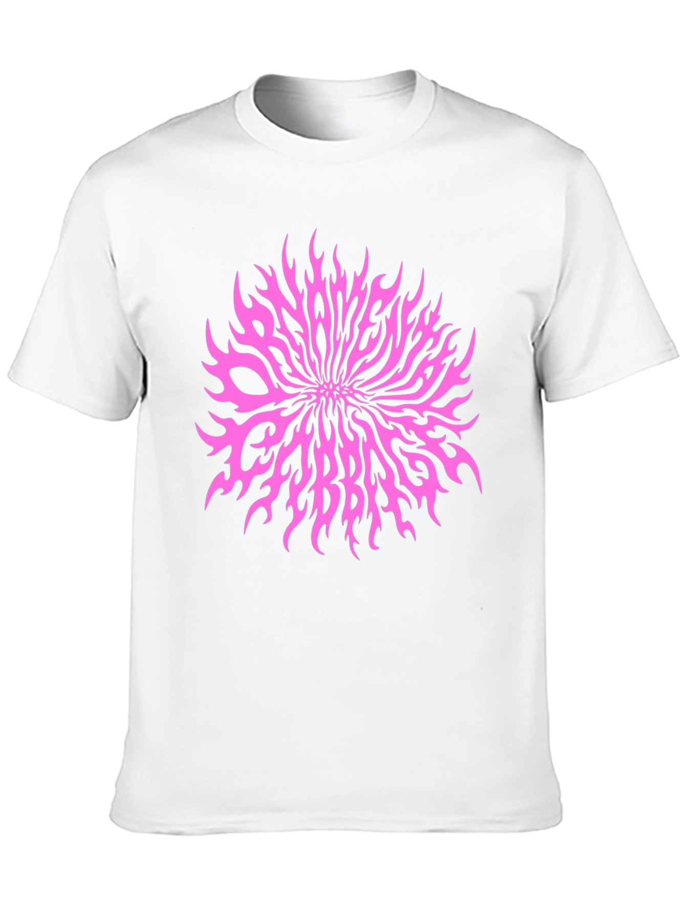 Black T-Shirt with Pink Slaves Cabbage Graphic