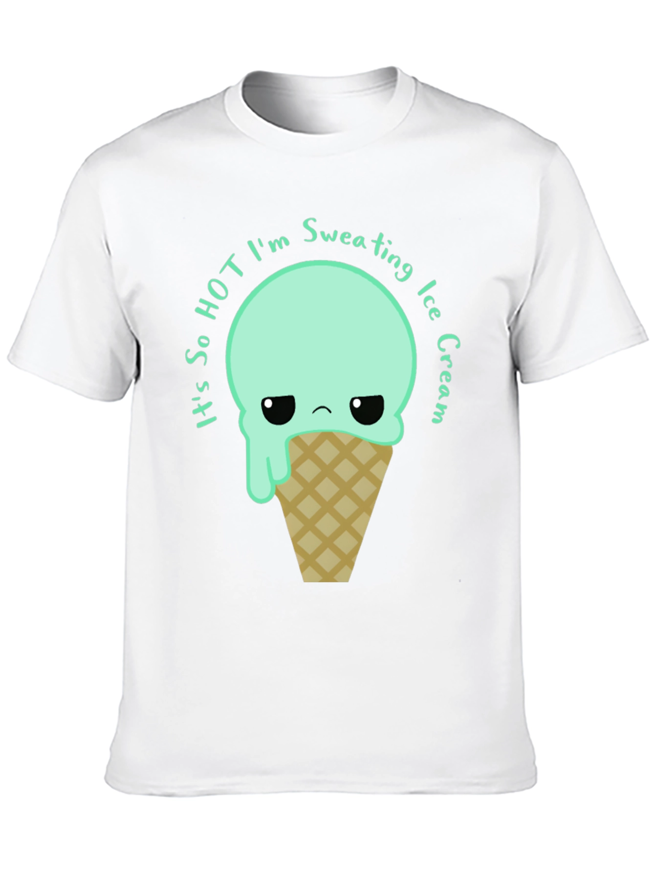 Sweating Ice Cream Graphic Tee - Funny Summer T-Shirt