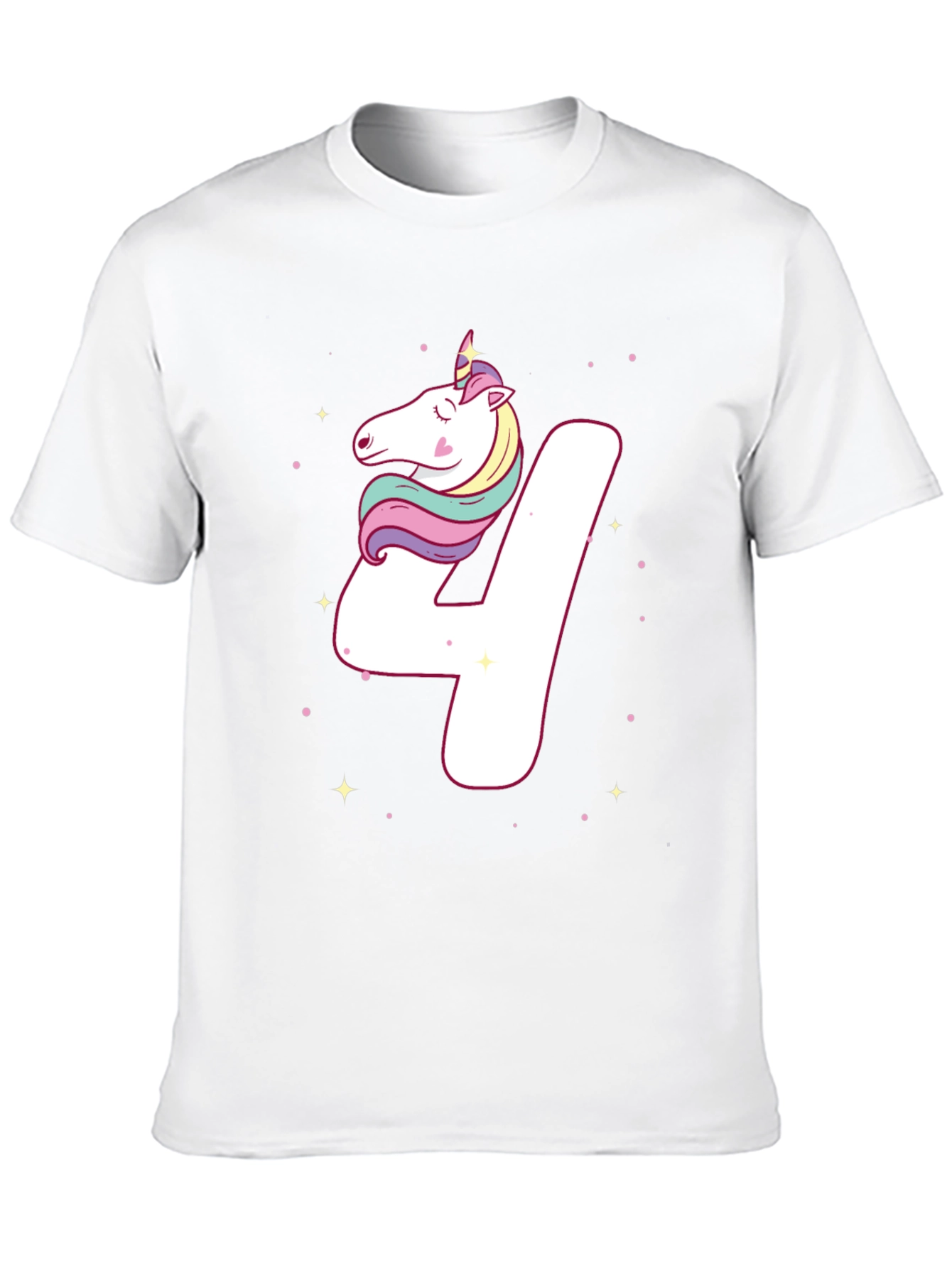 Cute Unicorn 4th Birthday T-Shirt