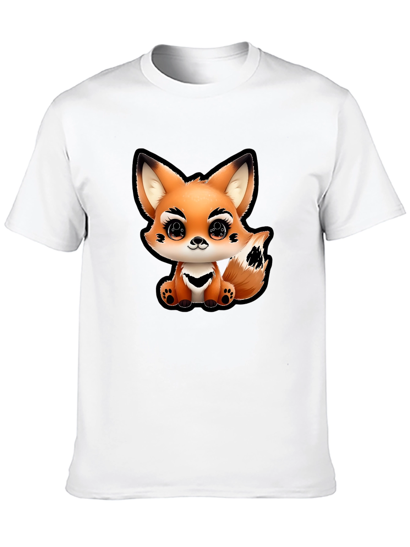 Cute Fox Graphic Tee - Unisex Black T-Shirt