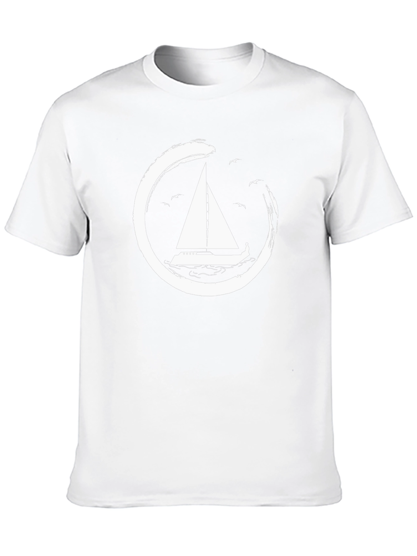 Sailboat Graphic Tee - Circular Design Stylish Casual Wear