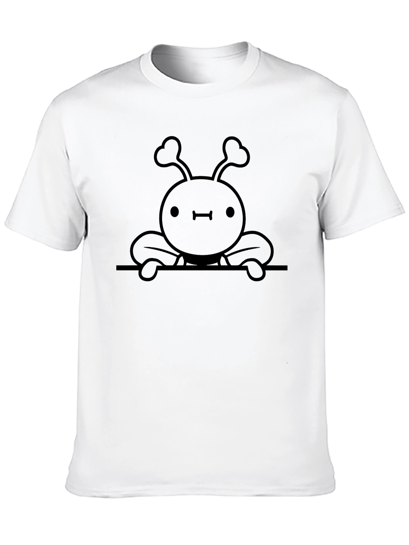 Cute Alien Graphic Black T-Shirt