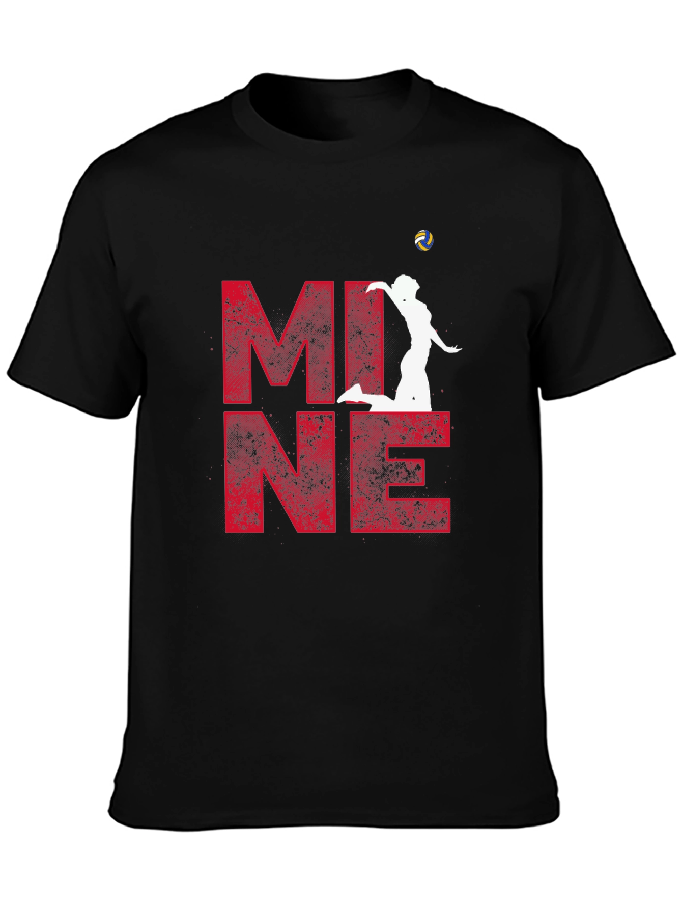 Volleyball Graphic Tee - MINE! Red & Black Shirt