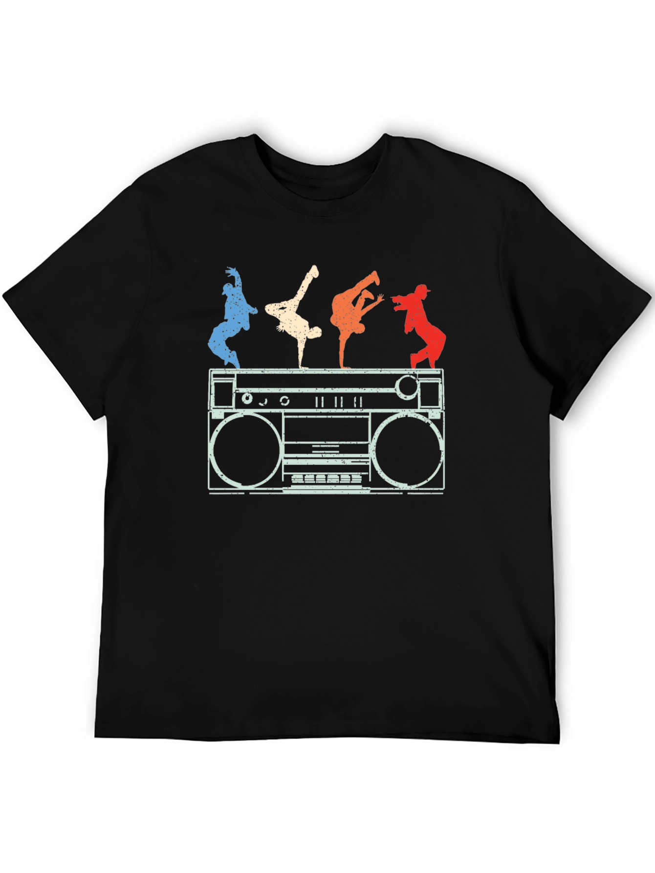 Retro Boombox & B-Boys Graphic T-Shirt