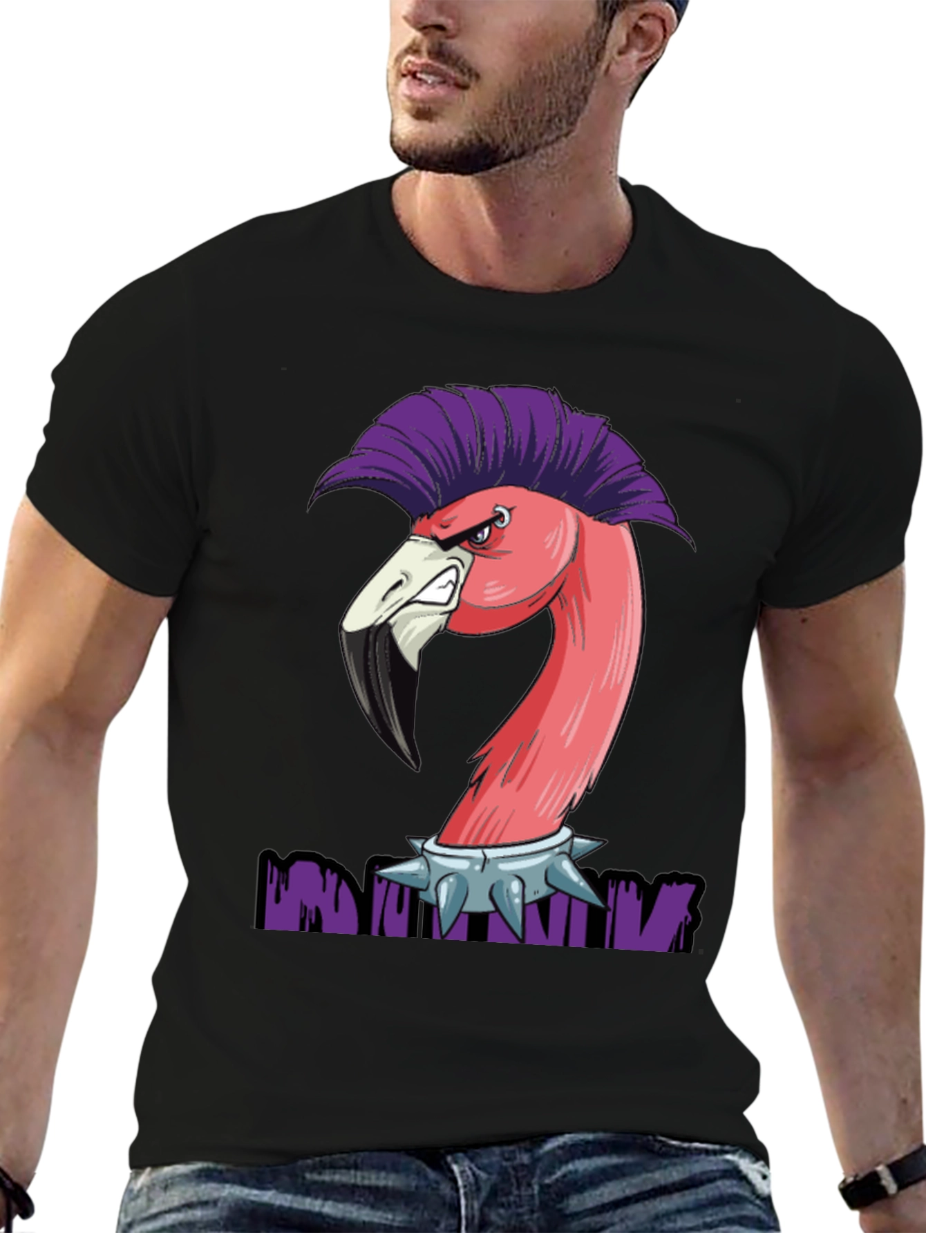 Punk Flamingo Graphic T-Shirt