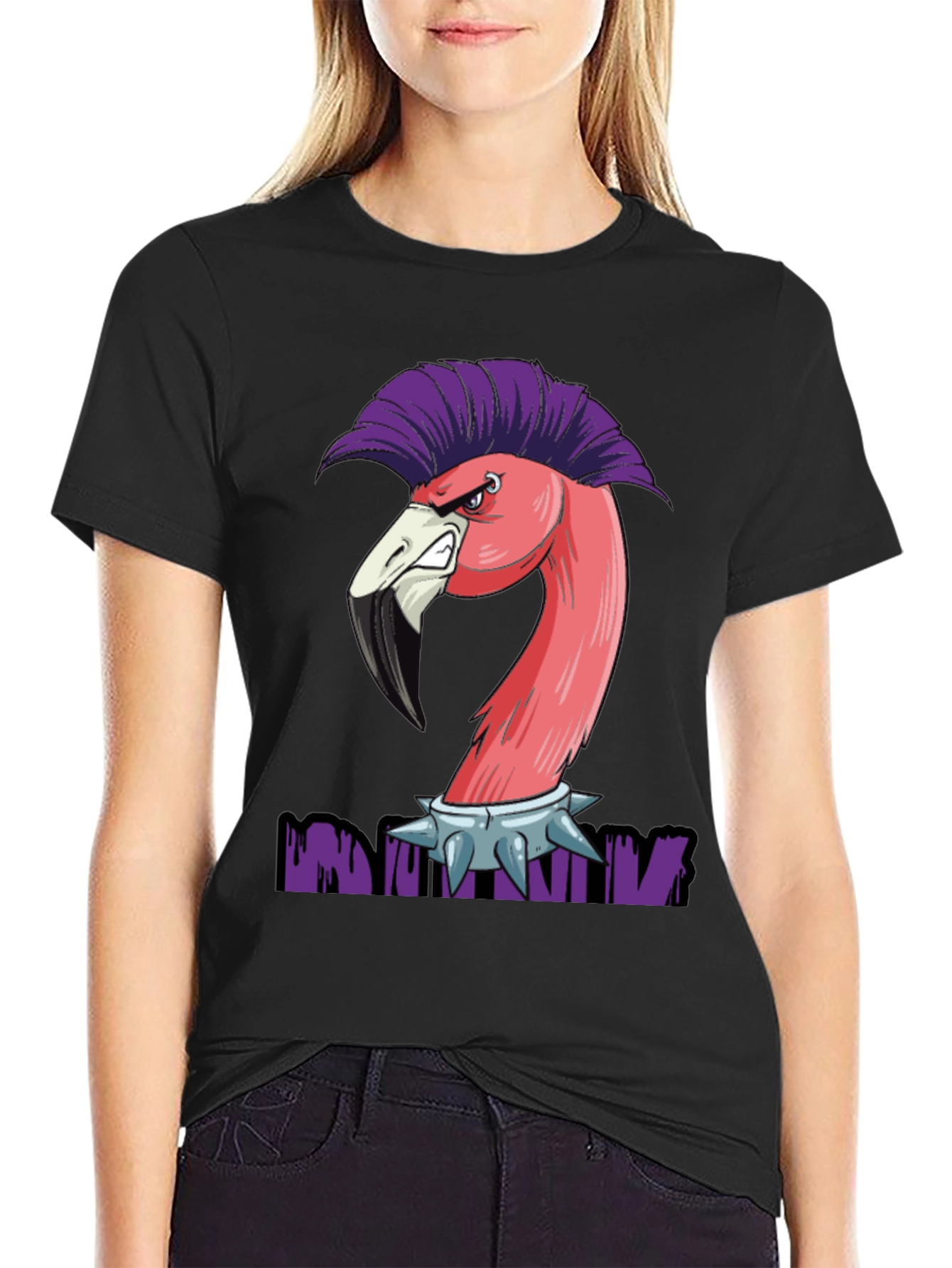 Punk Flamingo Graphic T-Shirt