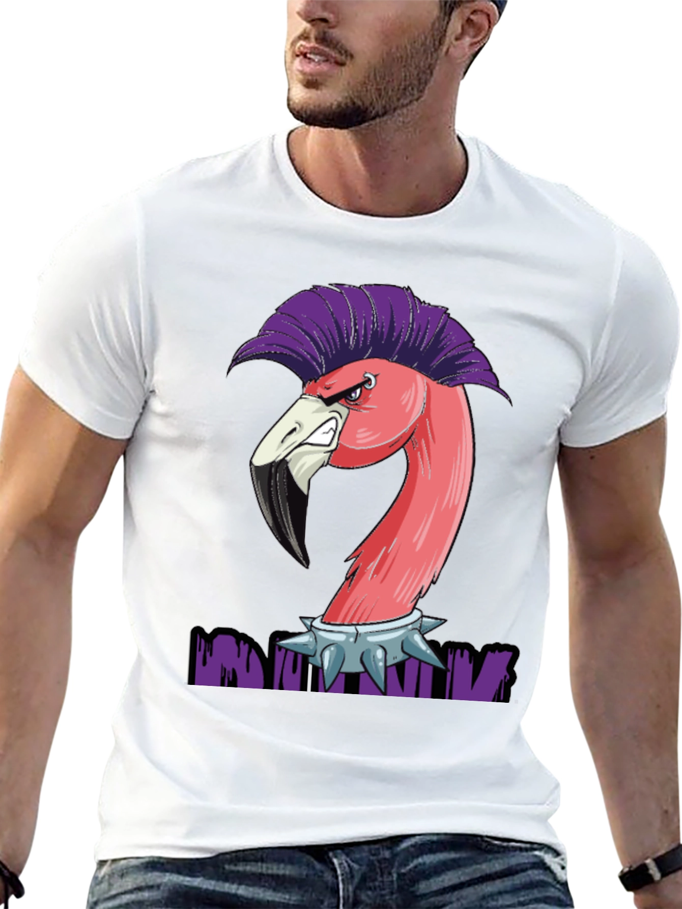 Punk Flamingo Graphic T-Shirt