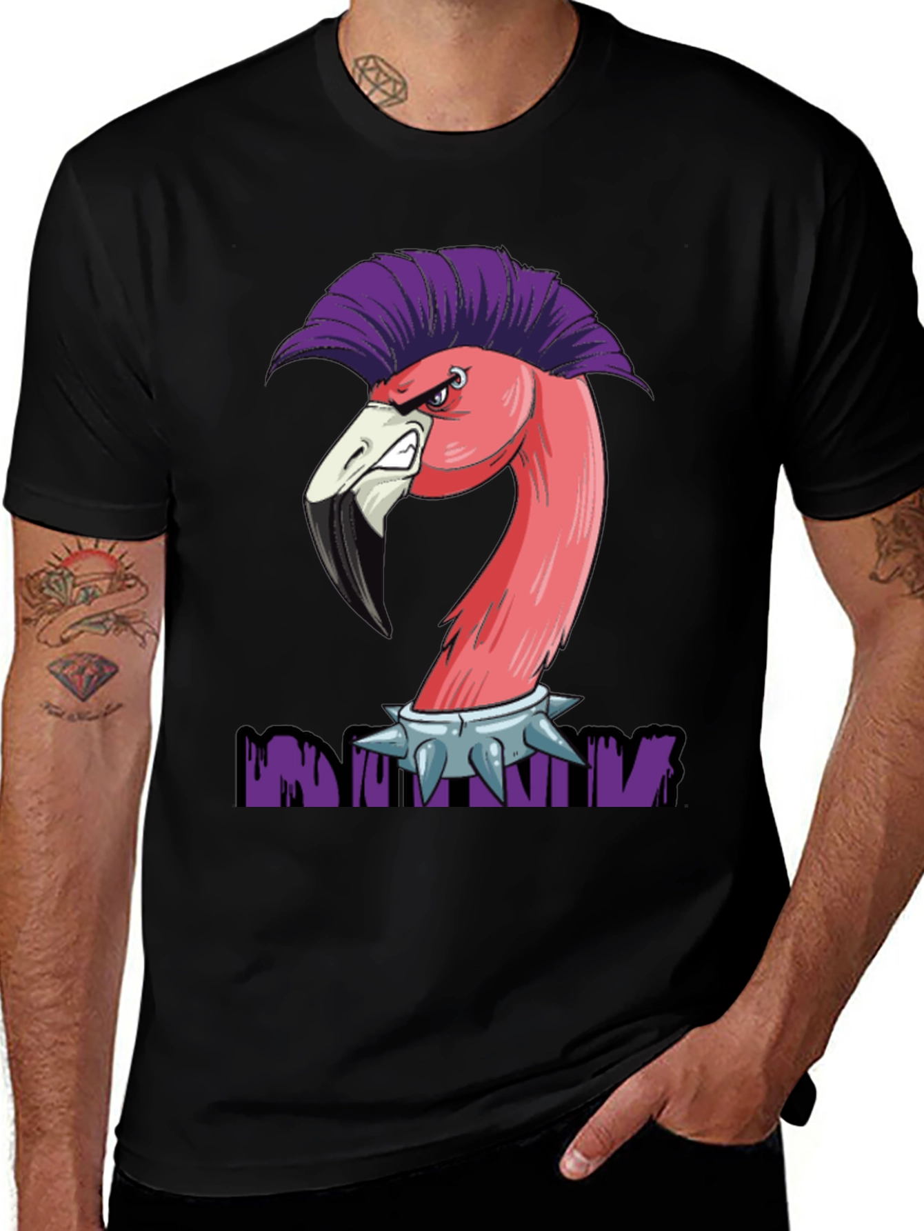 Punk Flamingo Graphic T-Shirt