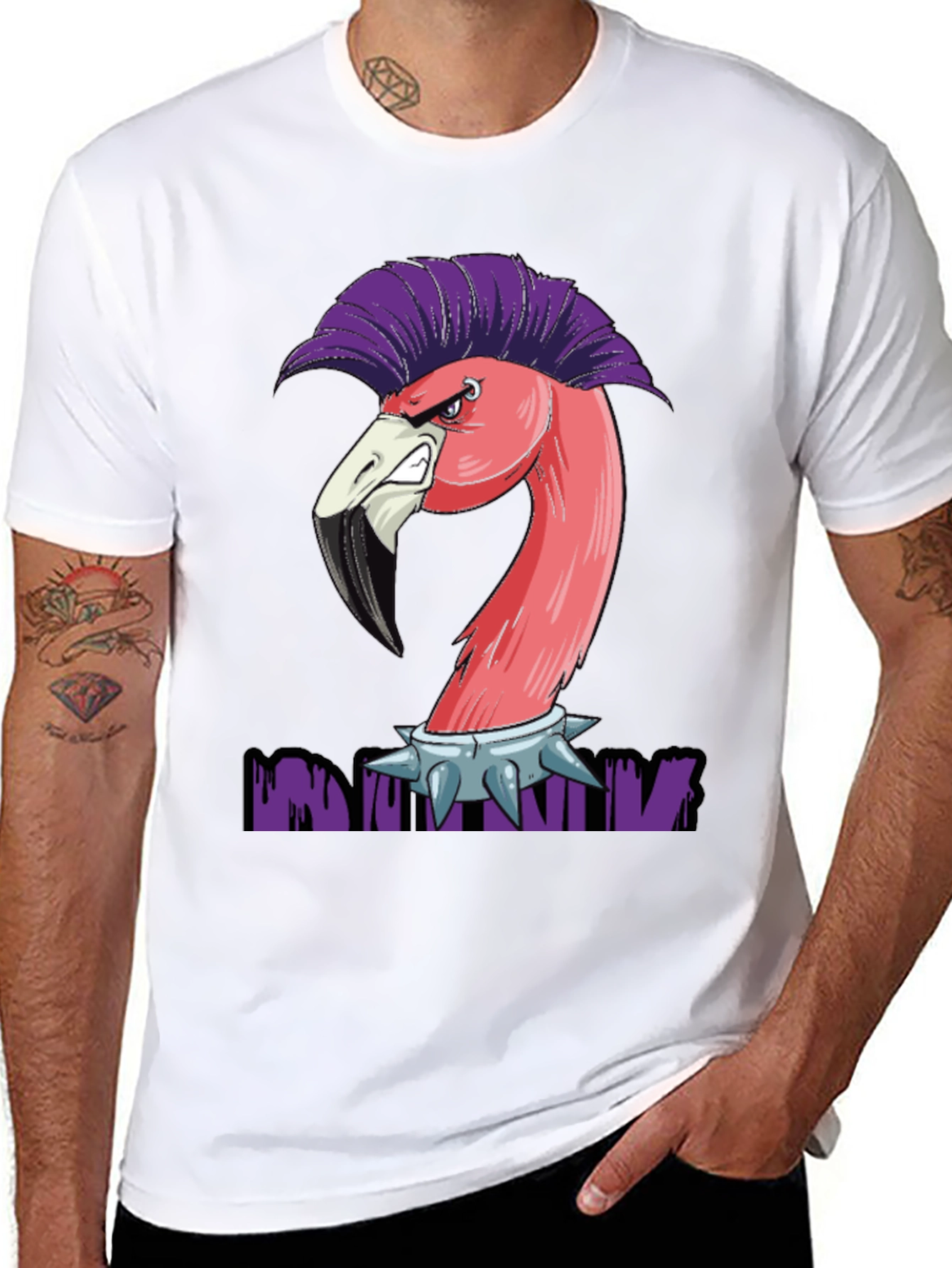 Punk Flamingo Graphic T-Shirt