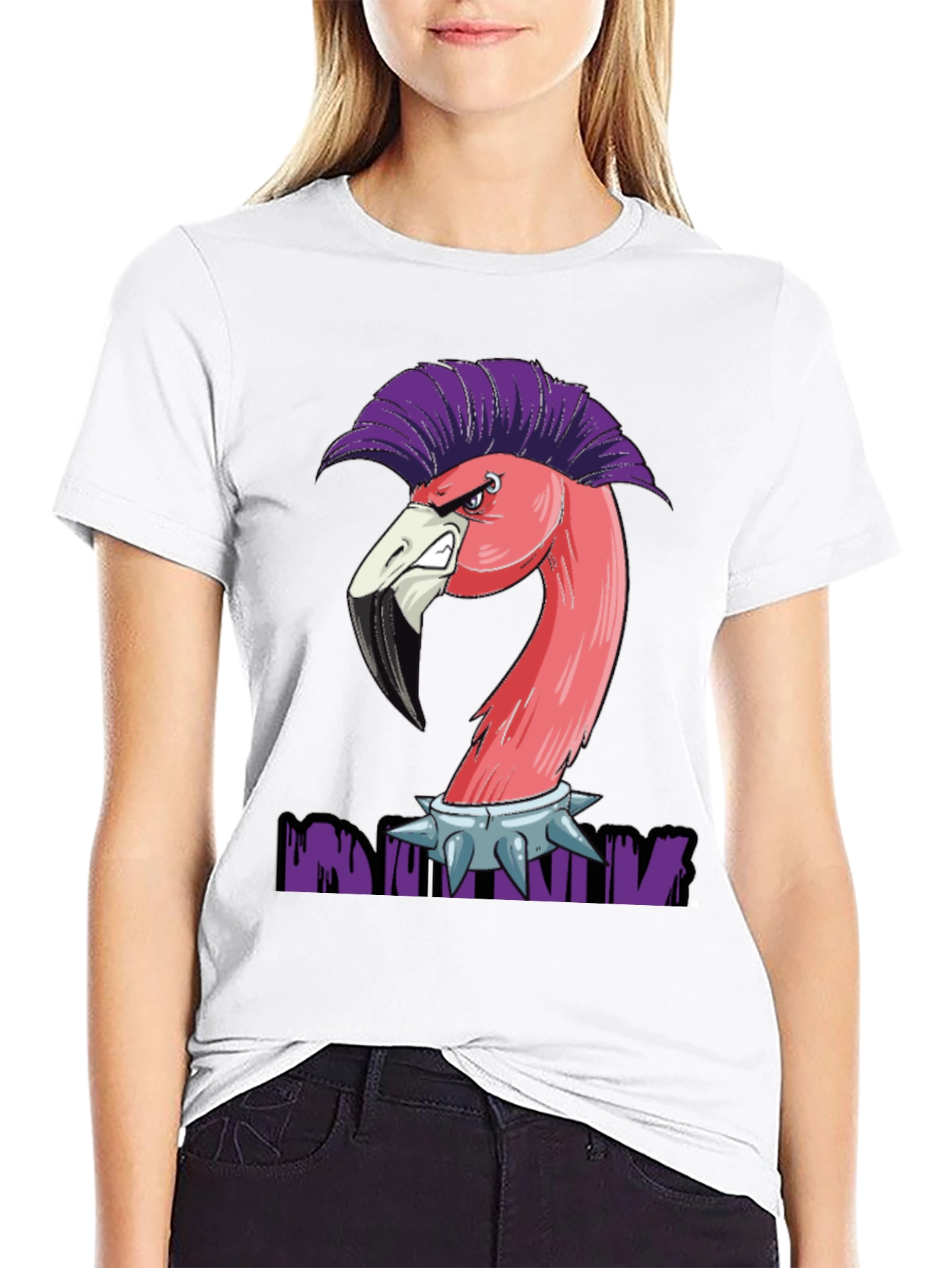 Punk Flamingo Graphic T-Shirt