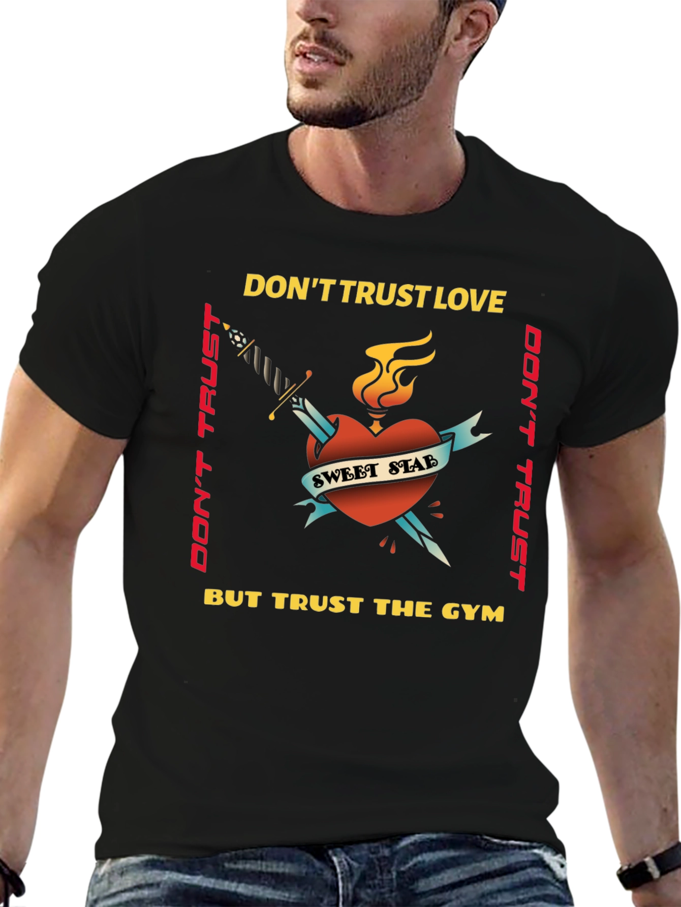 Dont Trust Love Trust Gym Graphic Tee