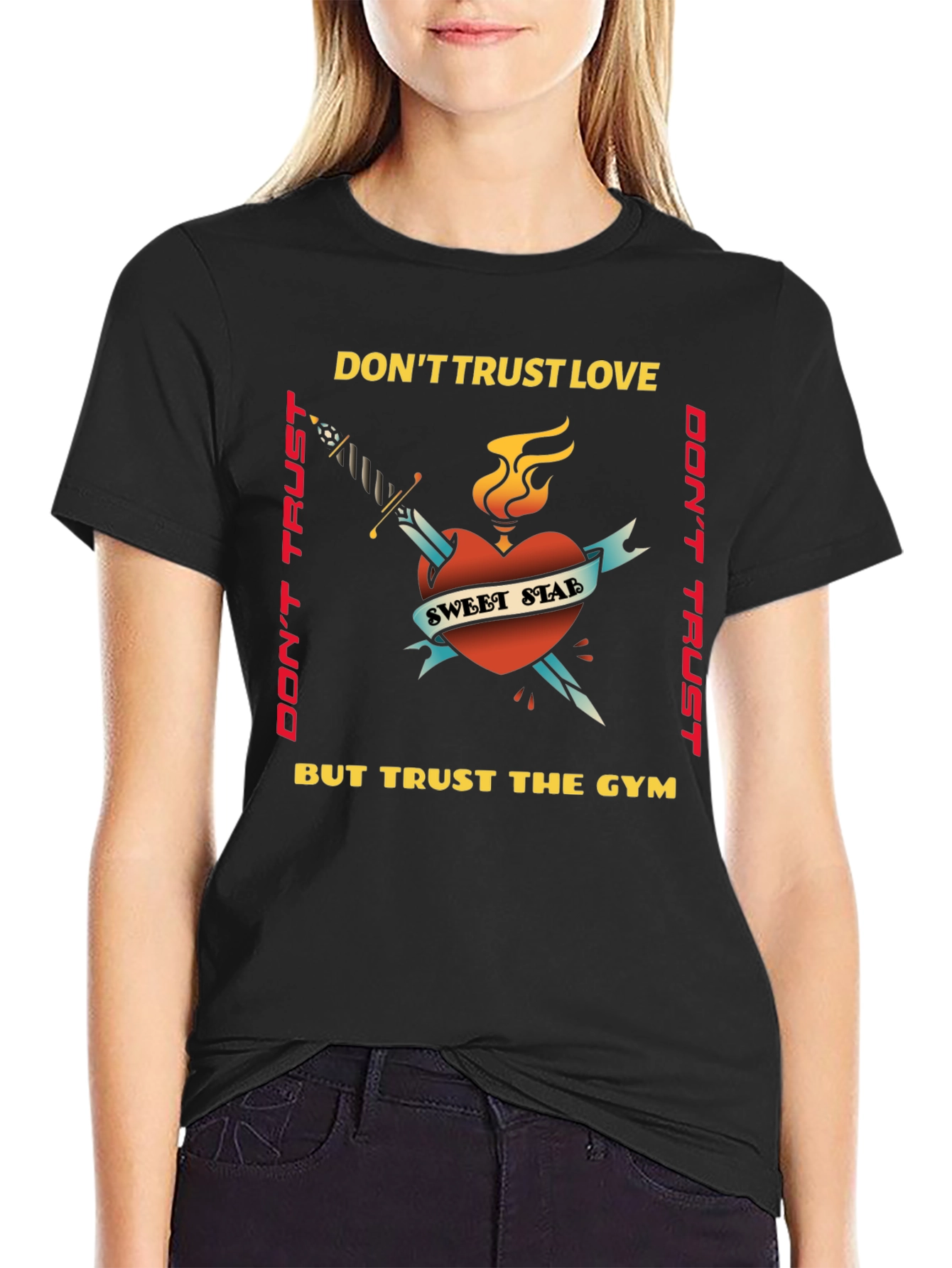 Dont Trust Love Trust Gym Graphic Tee