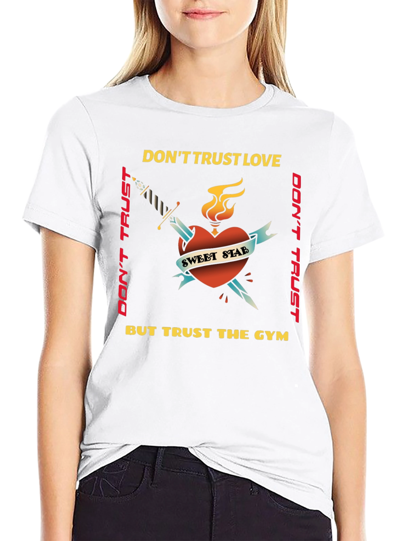 Dont Trust Love Trust Gym Graphic Tee