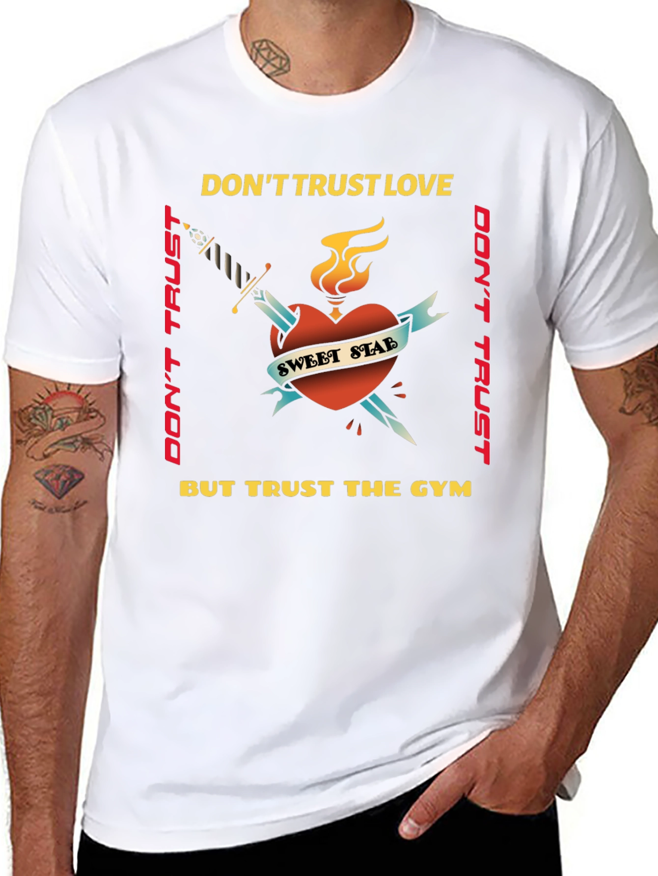 Dont Trust Love Trust Gym Graphic Tee