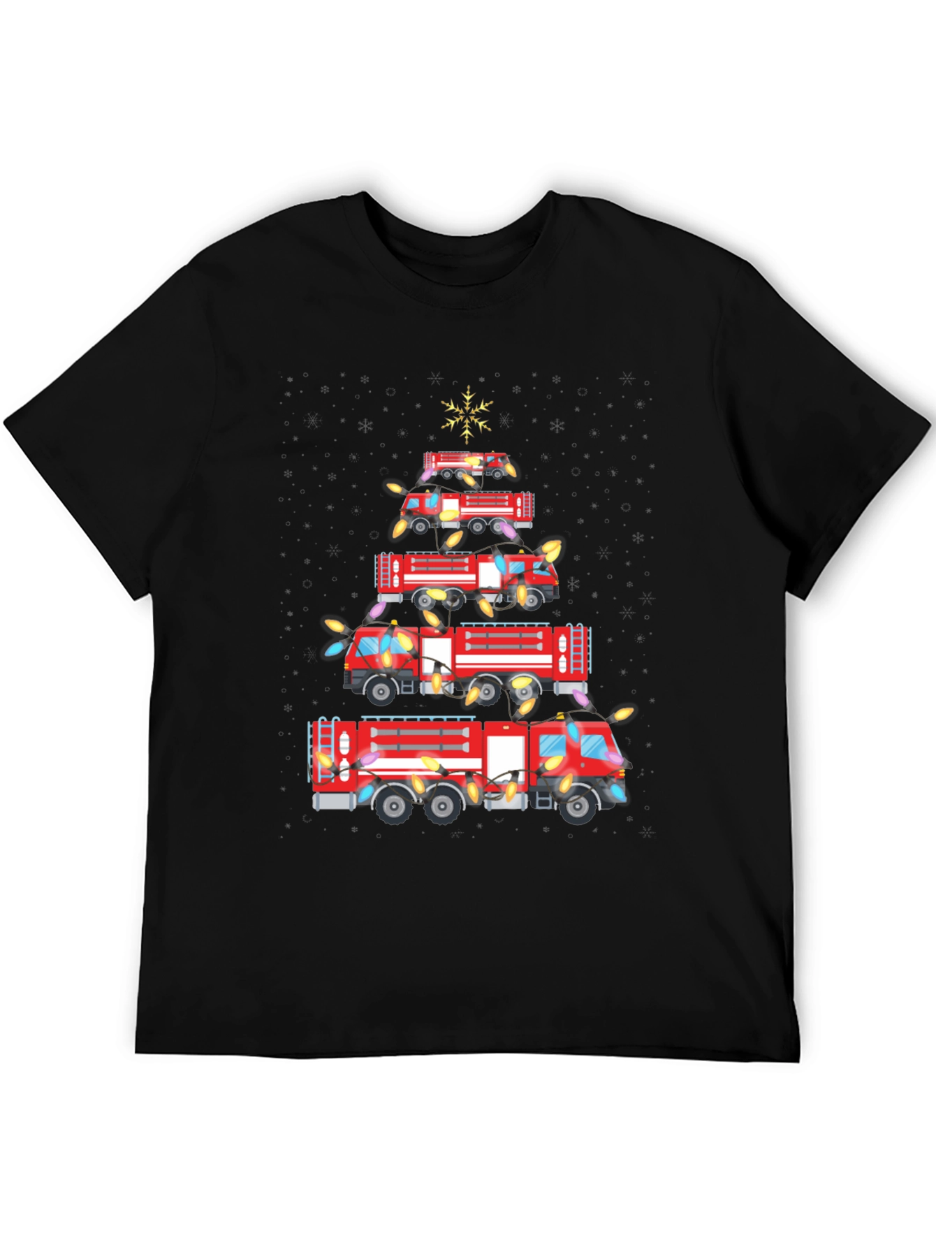 Fire Truck Christmas Tree T-Shirt