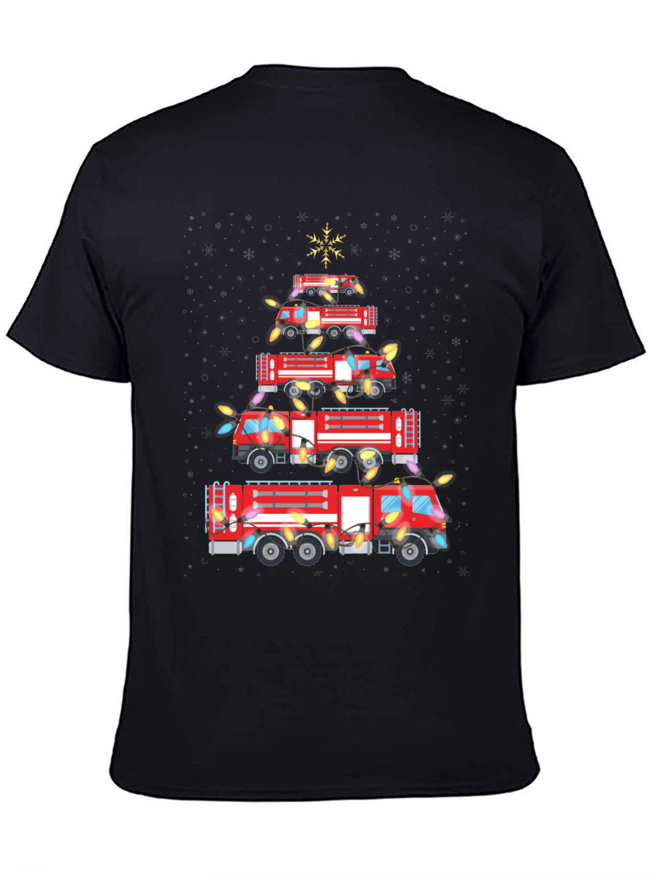 Fire Truck Christmas Tree T-Shirt