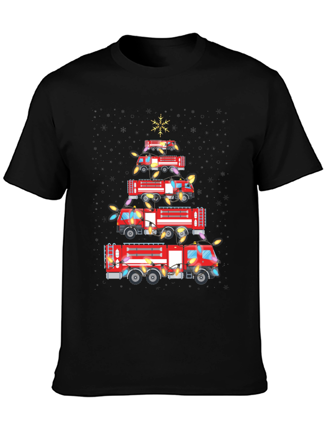 Fire Truck Christmas Tree T-Shirt