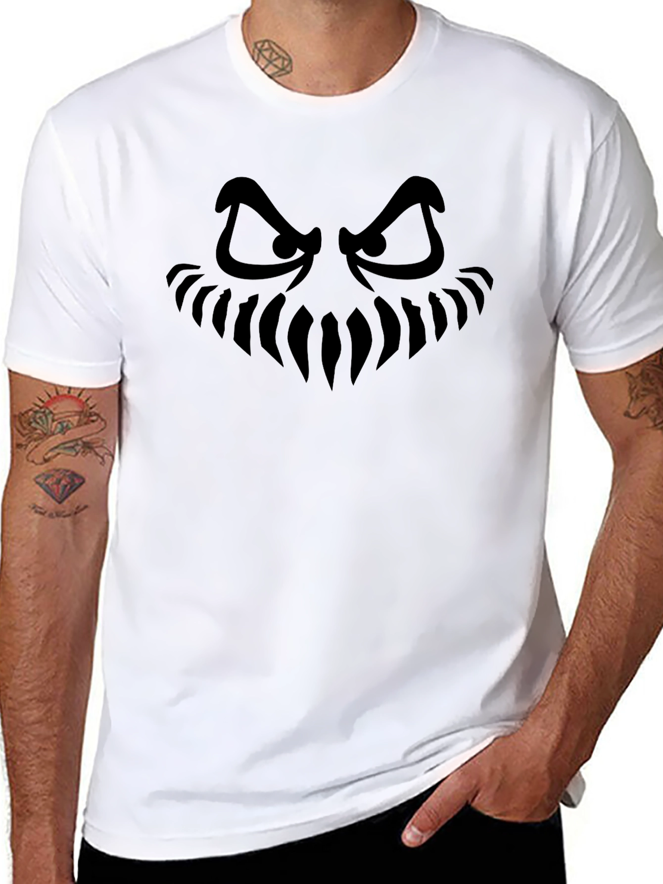 Spooky Grin Black T-Shirt - Halloween Ready!