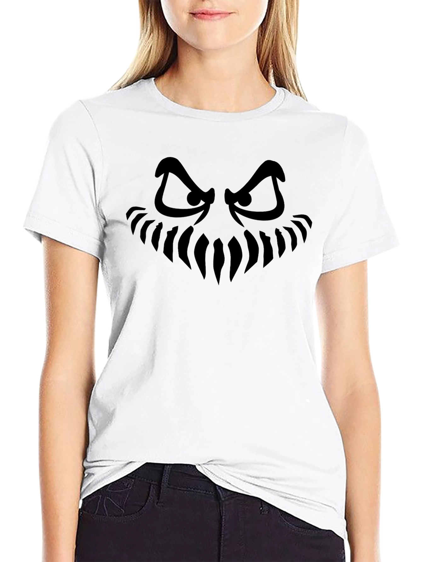 Spooky Grin Black T-Shirt - Halloween Ready!