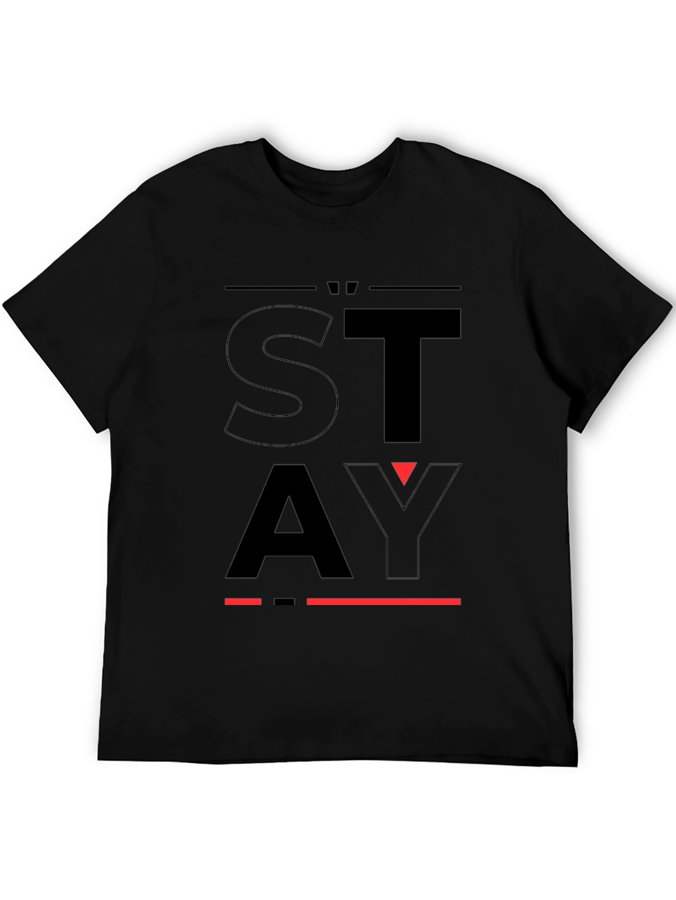 STAY Graphic Print Black T-Shirt