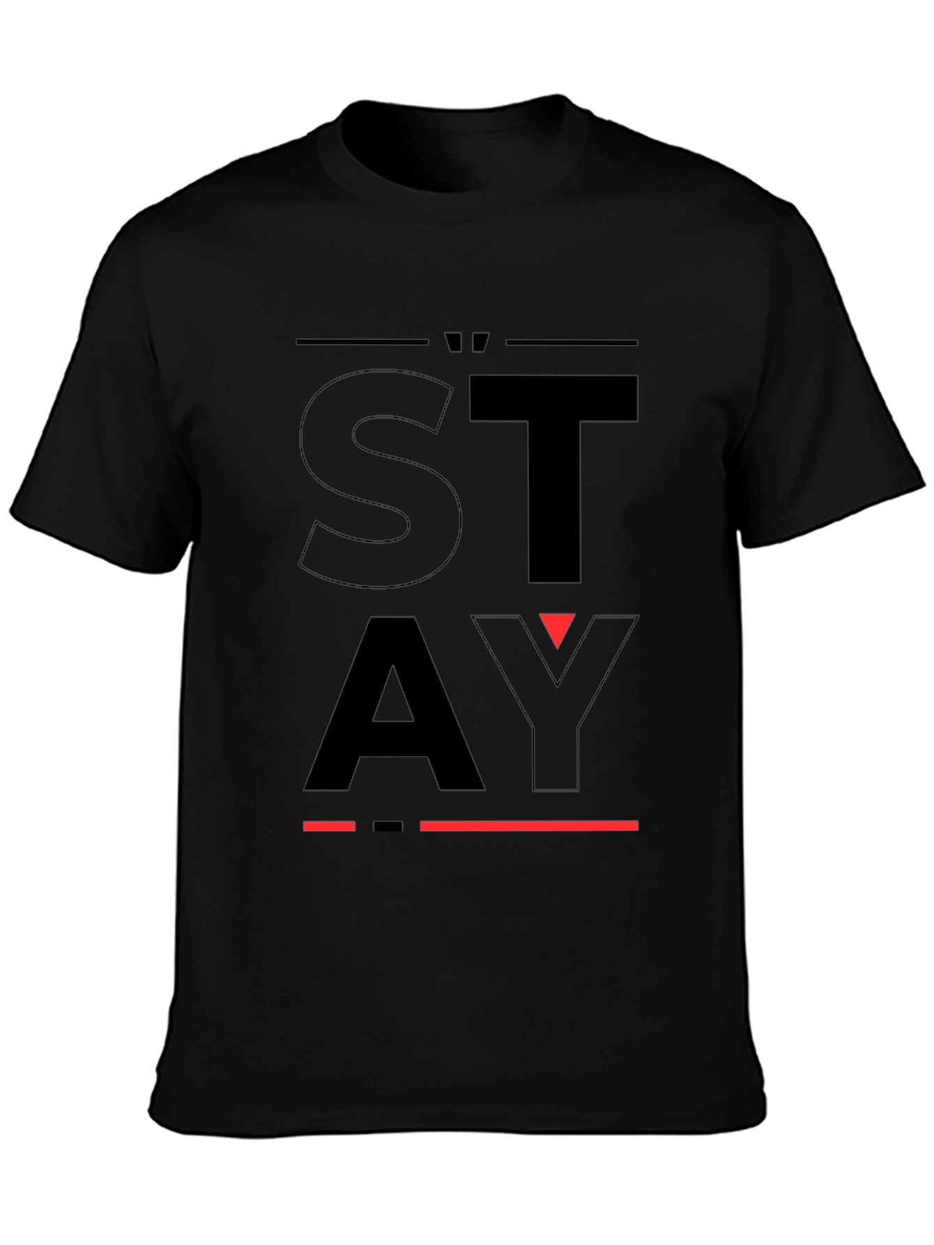 STAY Graphic Print Black T-Shirt