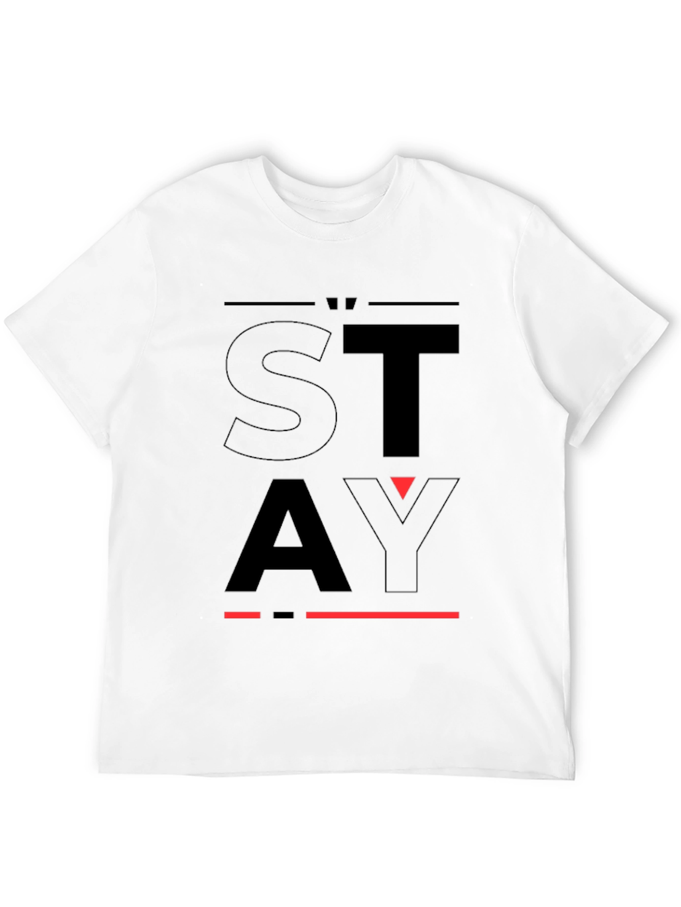 STAY Graphic Print Black T-Shirt