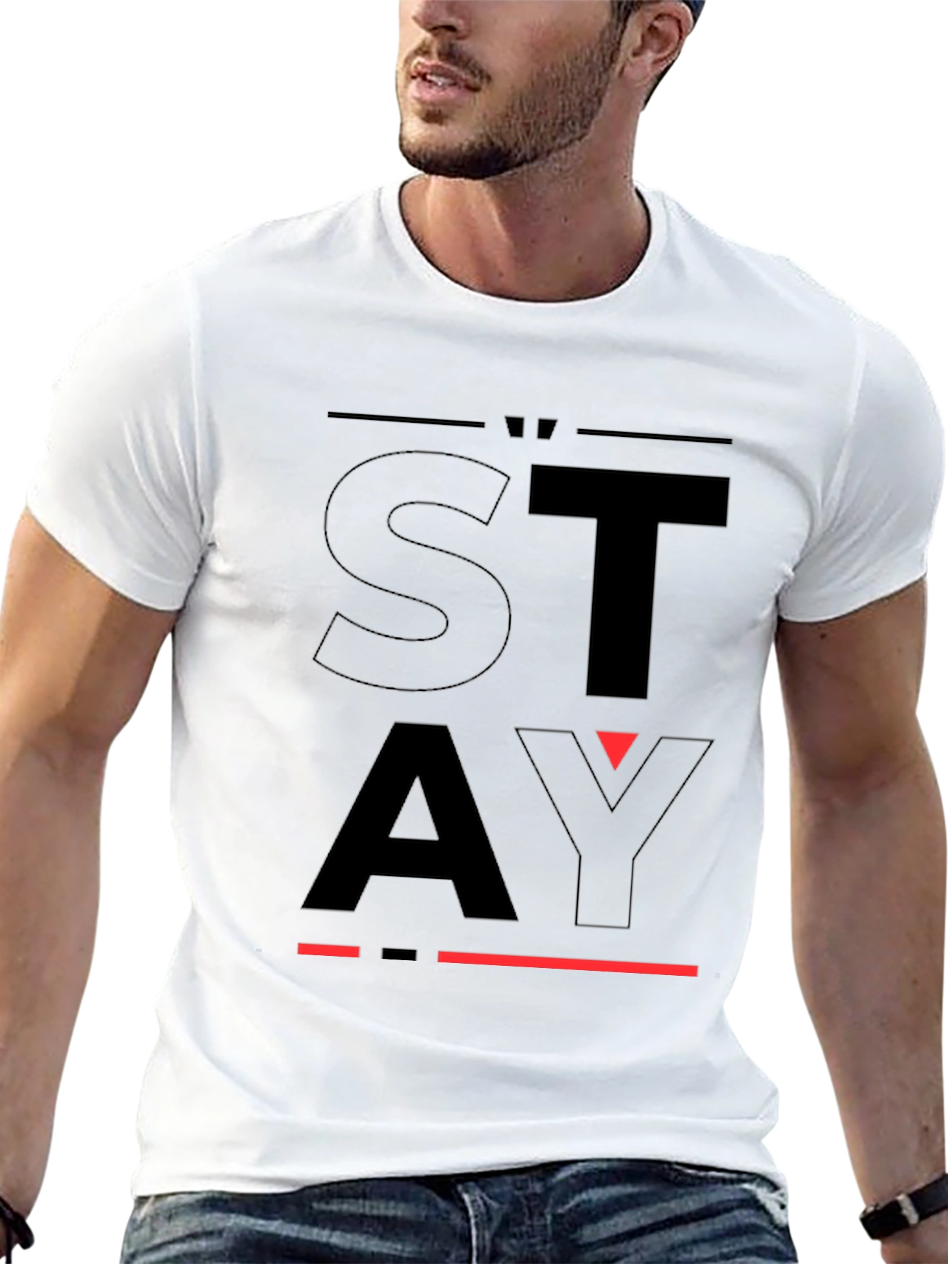 STAY Graphic Print Black T-Shirt