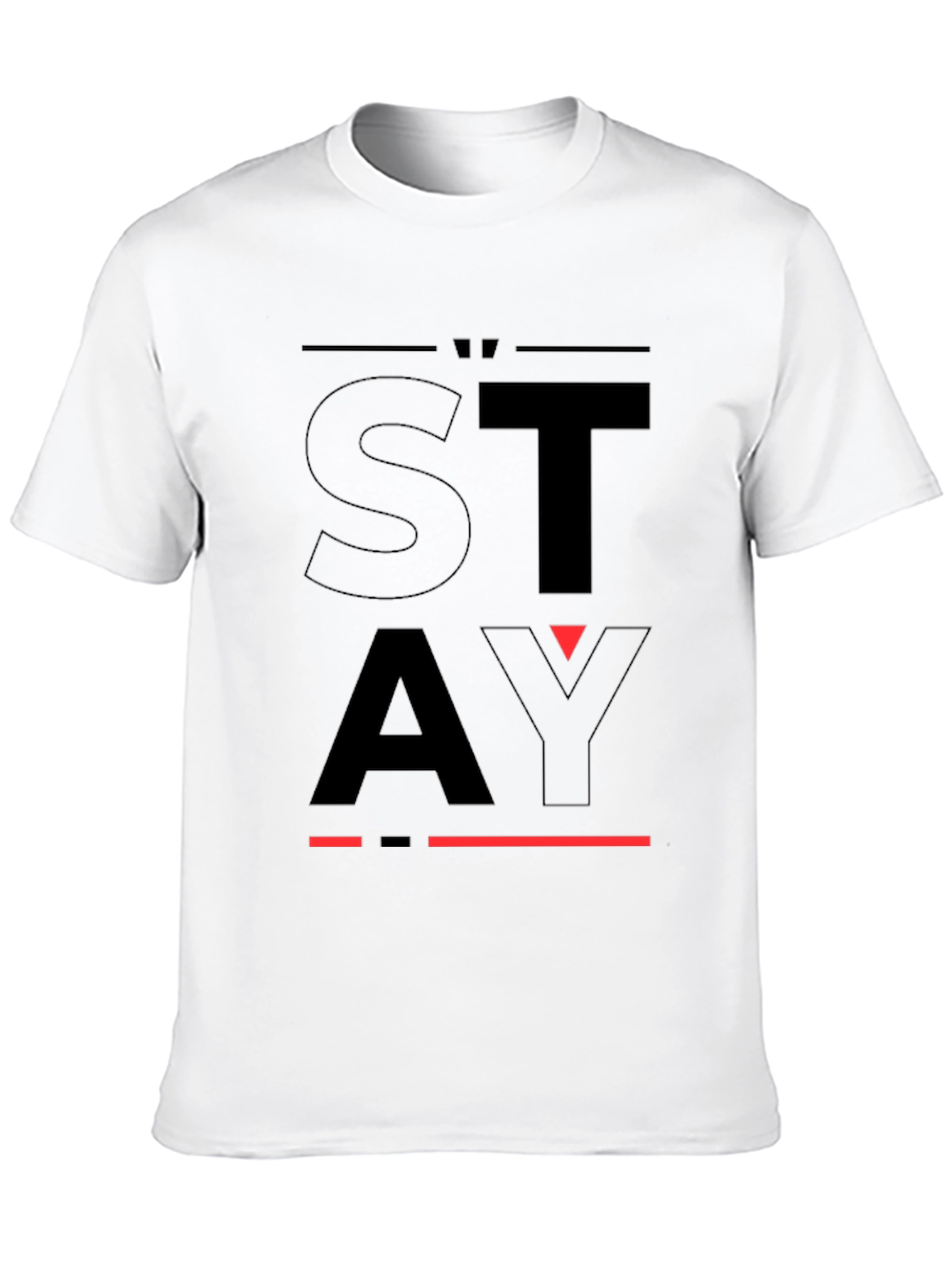 STAY Graphic Print Black T-Shirt