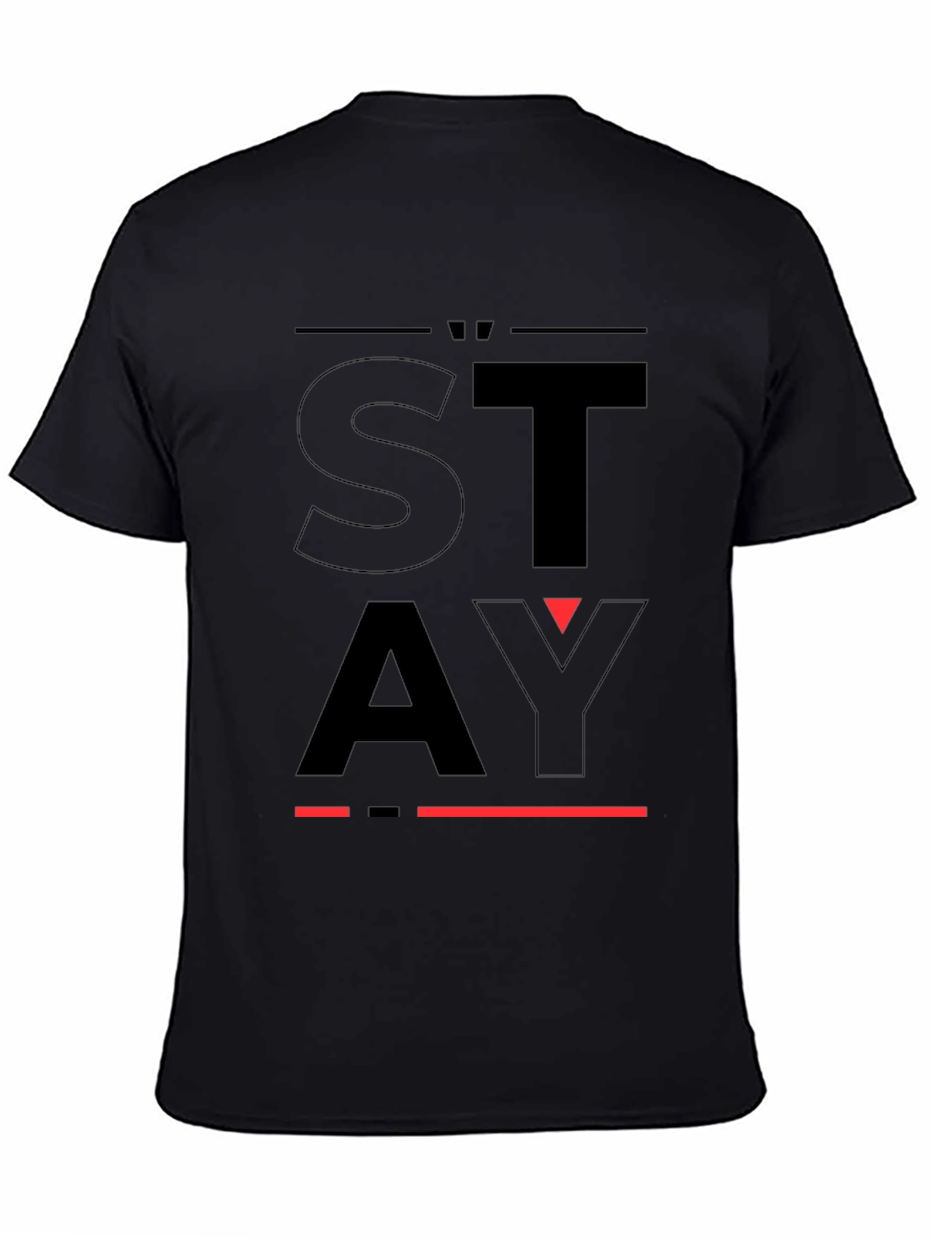 STAY Graphic Print Black T-Shirt