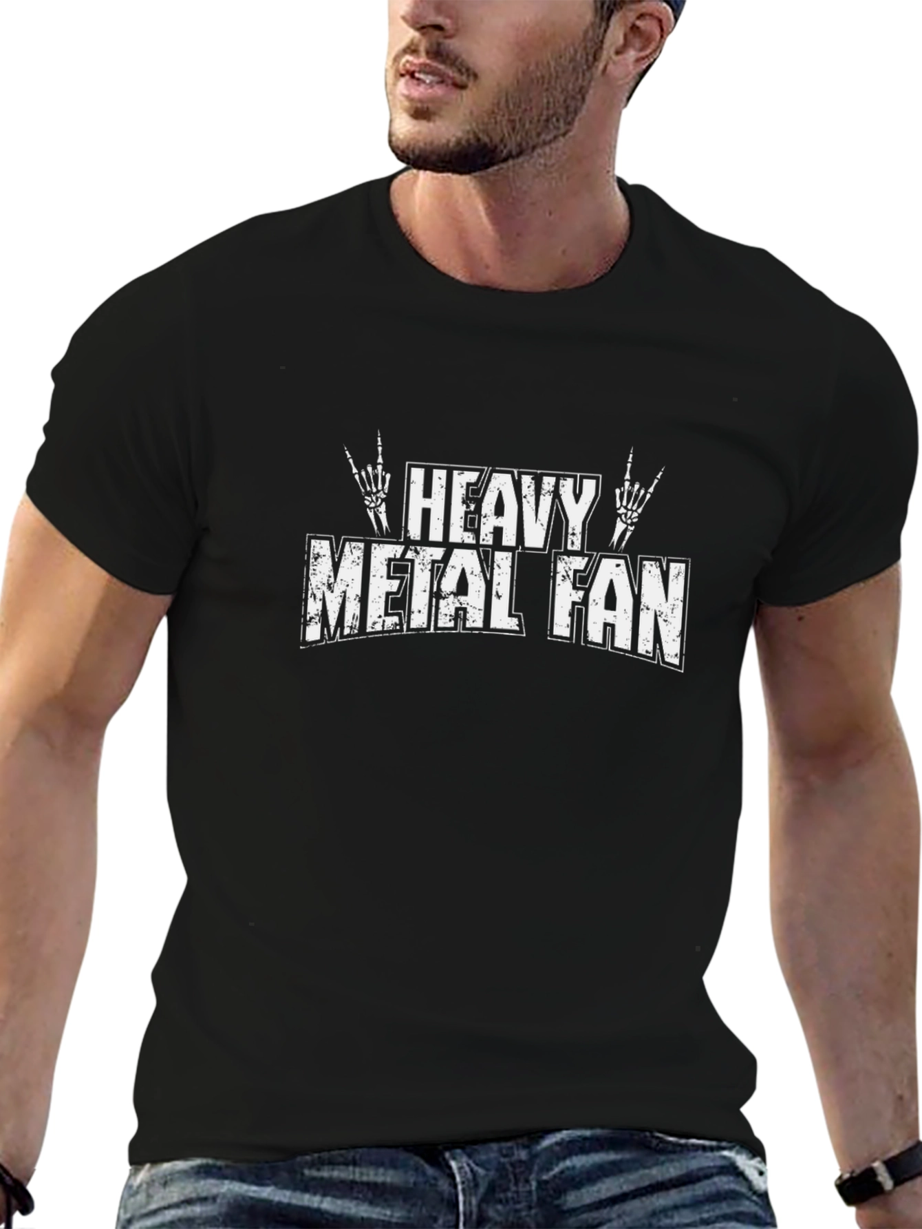 Heavy Metal Fan Black Graphic T-Shirt