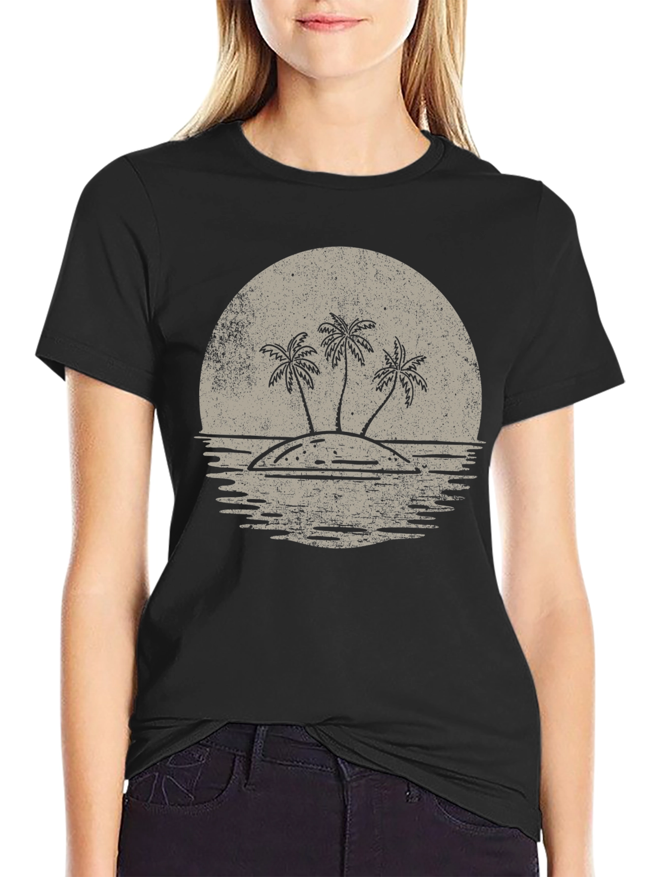 Island Sunset Graphic T-Shirt - Retro Tropical Tee