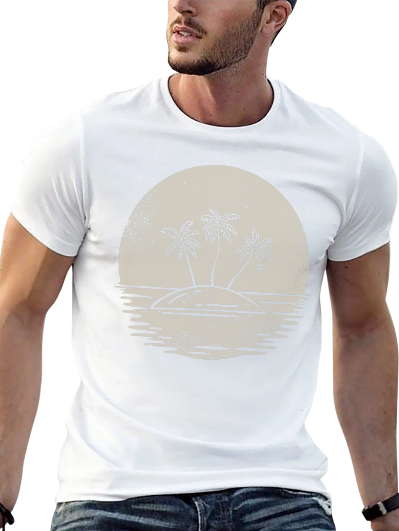 Island Sunset Graphic T-Shirt - Retro Tropical Tee