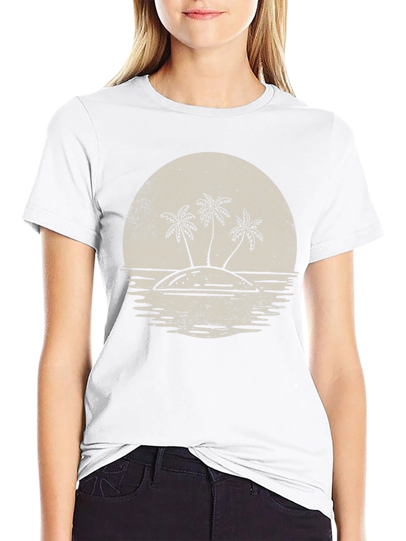 Island Sunset Graphic T-Shirt - Retro Tropical Tee