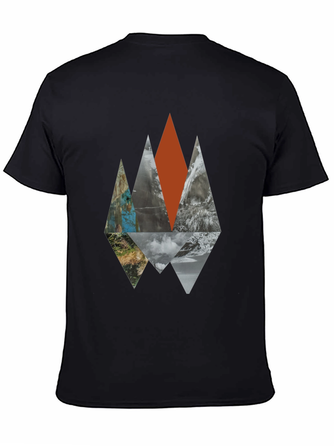 Geometric Mountainscape Black Graphic Tee