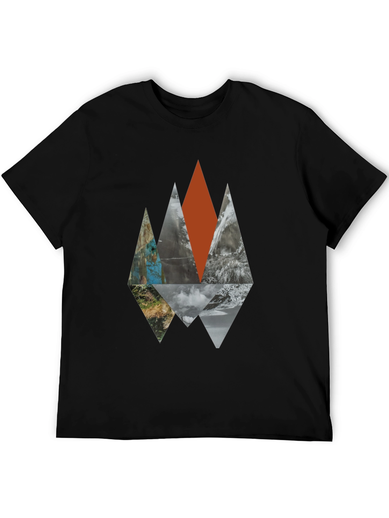 Geometric Mountainscape Black Graphic Tee