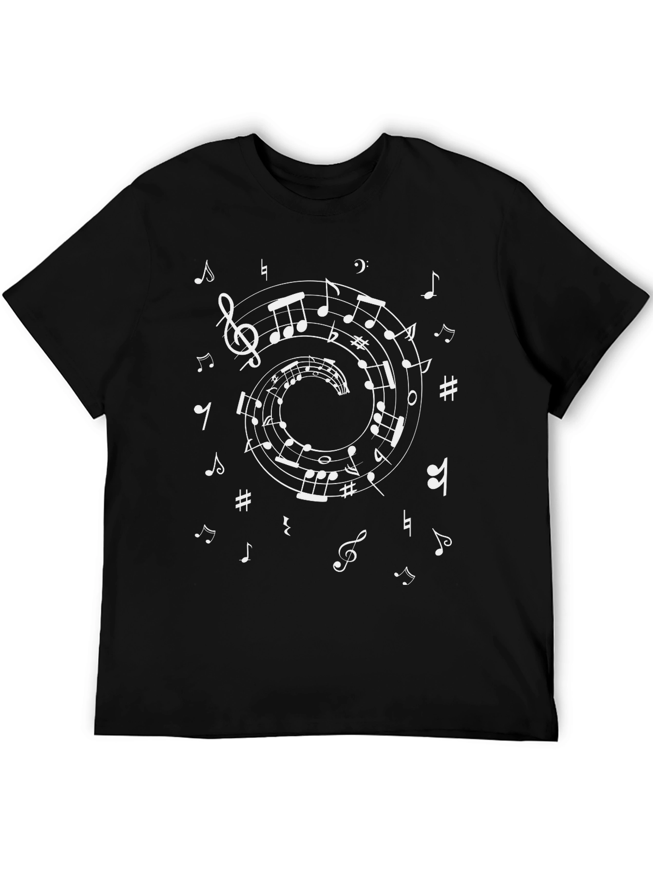 Musical Note Spiral T-Shirt - Music Lovers Tee