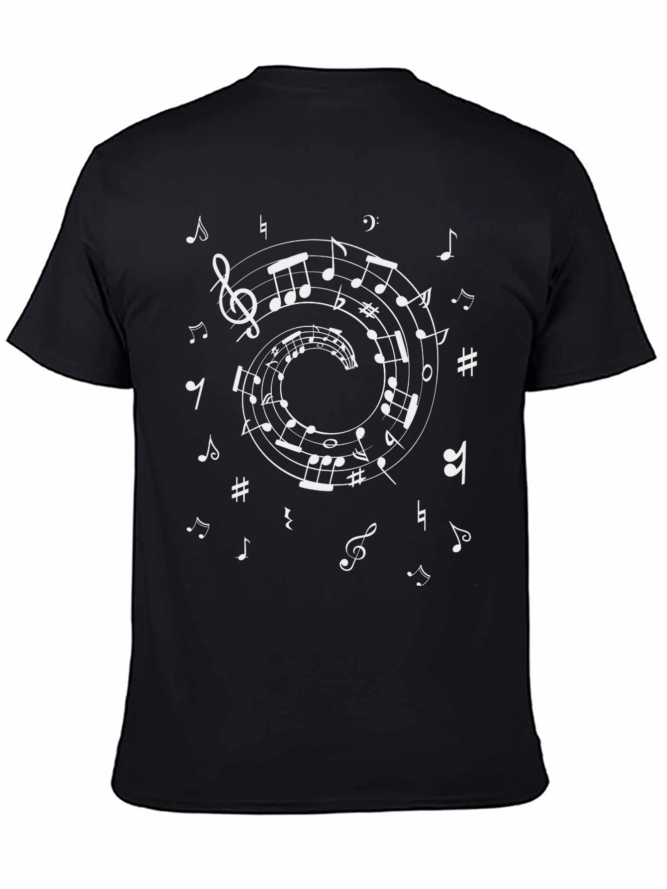 Musical Note Spiral T-Shirt - Music Lovers Tee