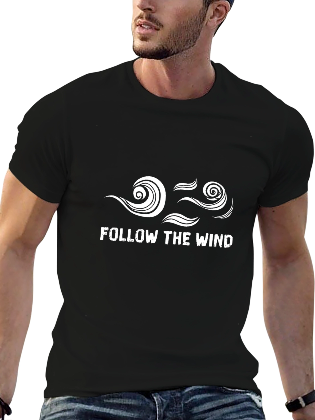 Follow The Wind Black Graphic Tee